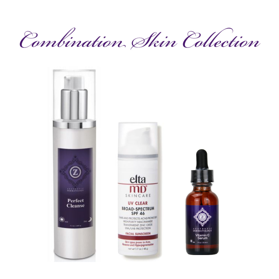 Combination Skin: Perfect Cleanse, Vitamin C Serum, EltaMD UV Clear SPF 46